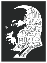 Portrait illustration with hand lettering