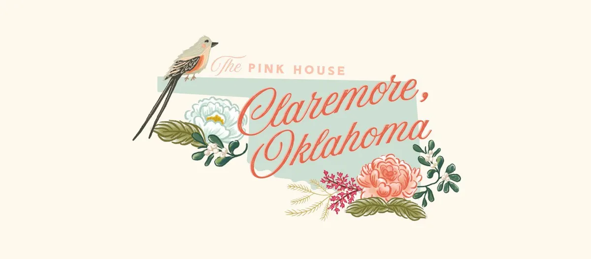 Claremore, Oklahoma lettering with the flycatcher