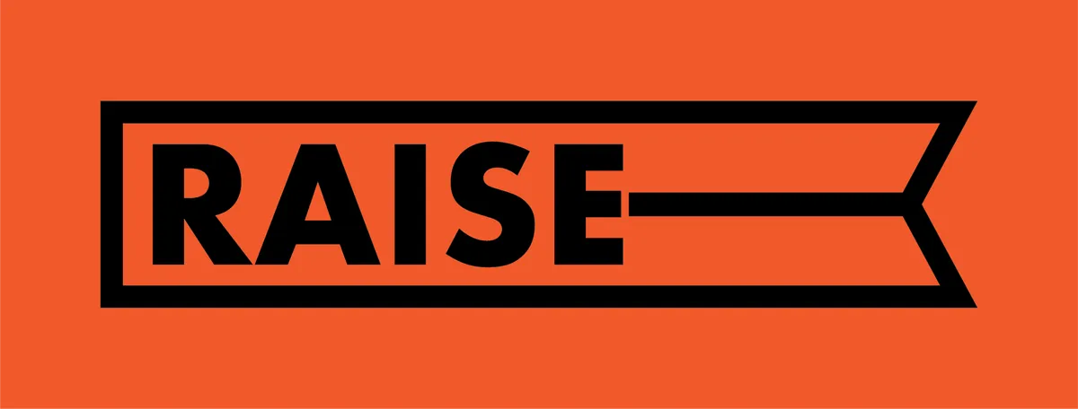 RAISE logo on orange