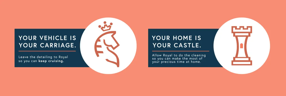 Banners reading Your vehicle is your carriage and Your home is your castle