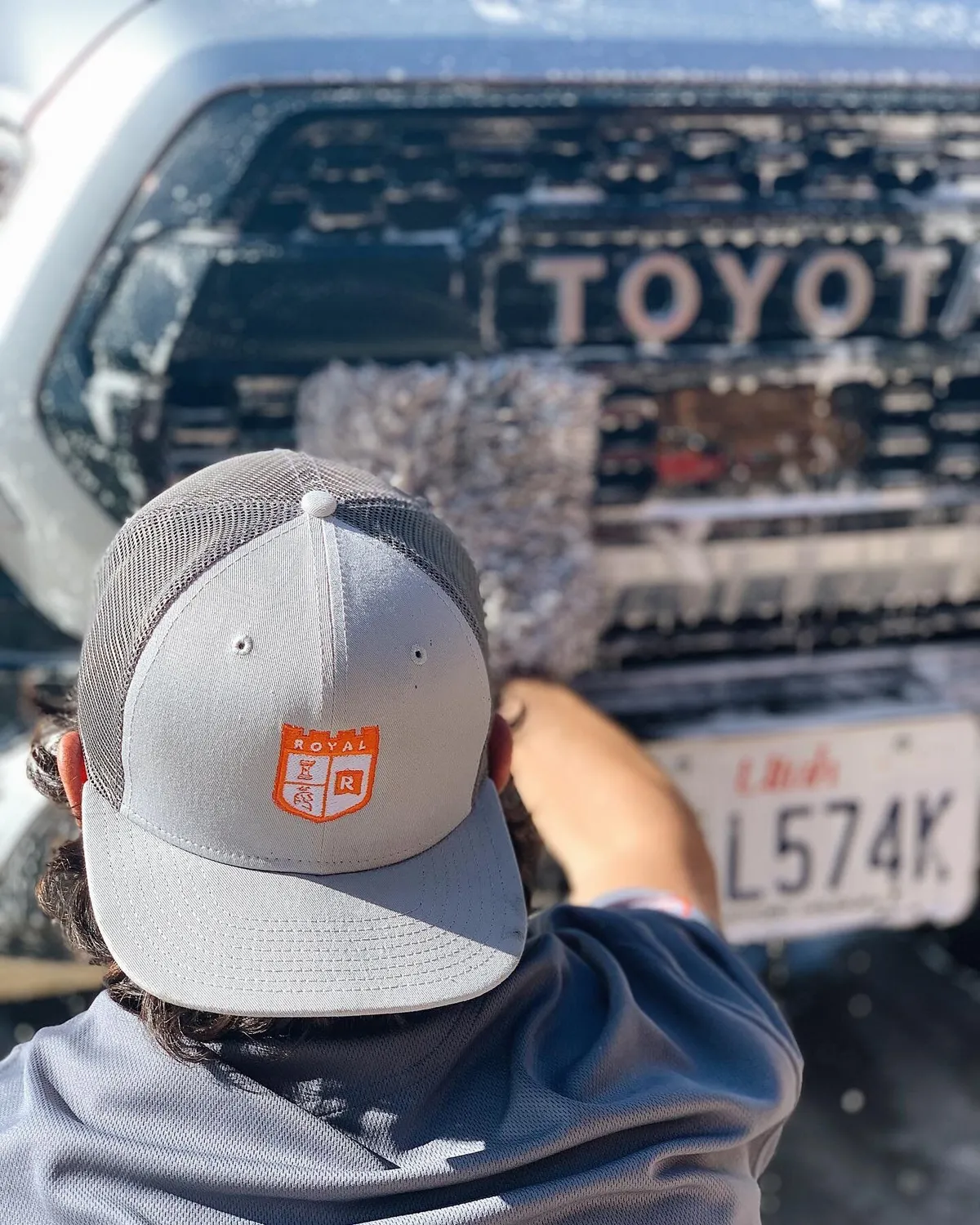 Royal hat on the dashboard of a truck